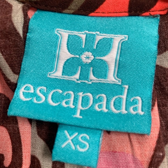 ESCAPADA Abstract Retro Vintage Inspired Design Beaded Tassel Shirt Sz XS EUC - Picture 10 of 13